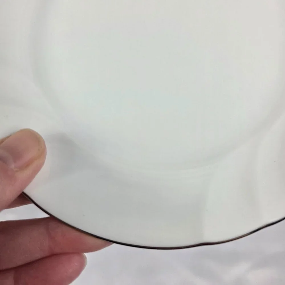 TWO Mikasa Wedding Band Platinum Bread Plates Swirled Platinum Trim